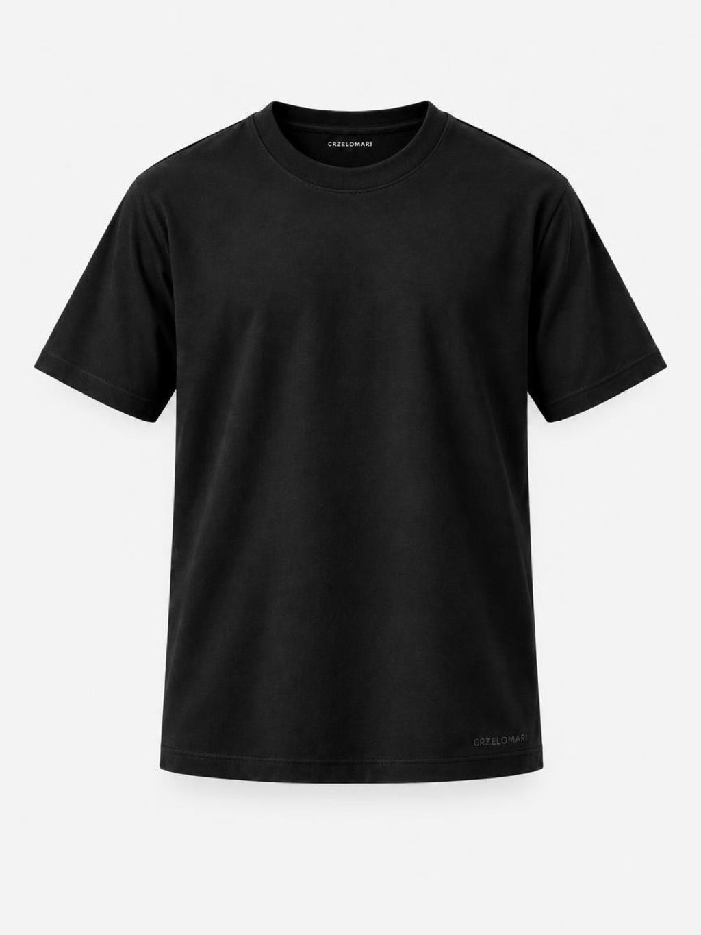 Black By Design Tee front view, a tall tee for men with relaxed athletic fit